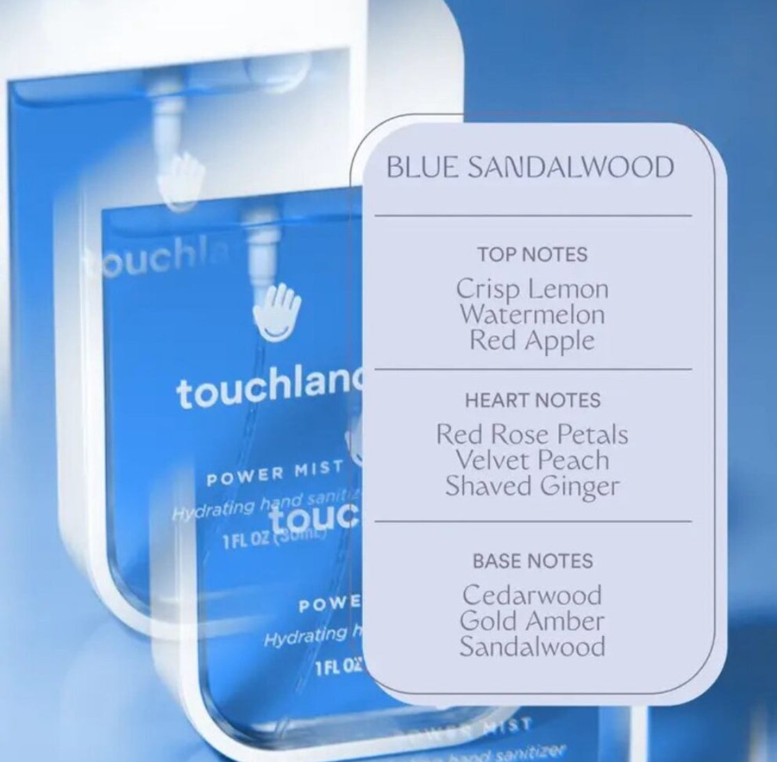 Blue Sandalwood Power Mist Hydrating Hand Sanitizer Touchland
