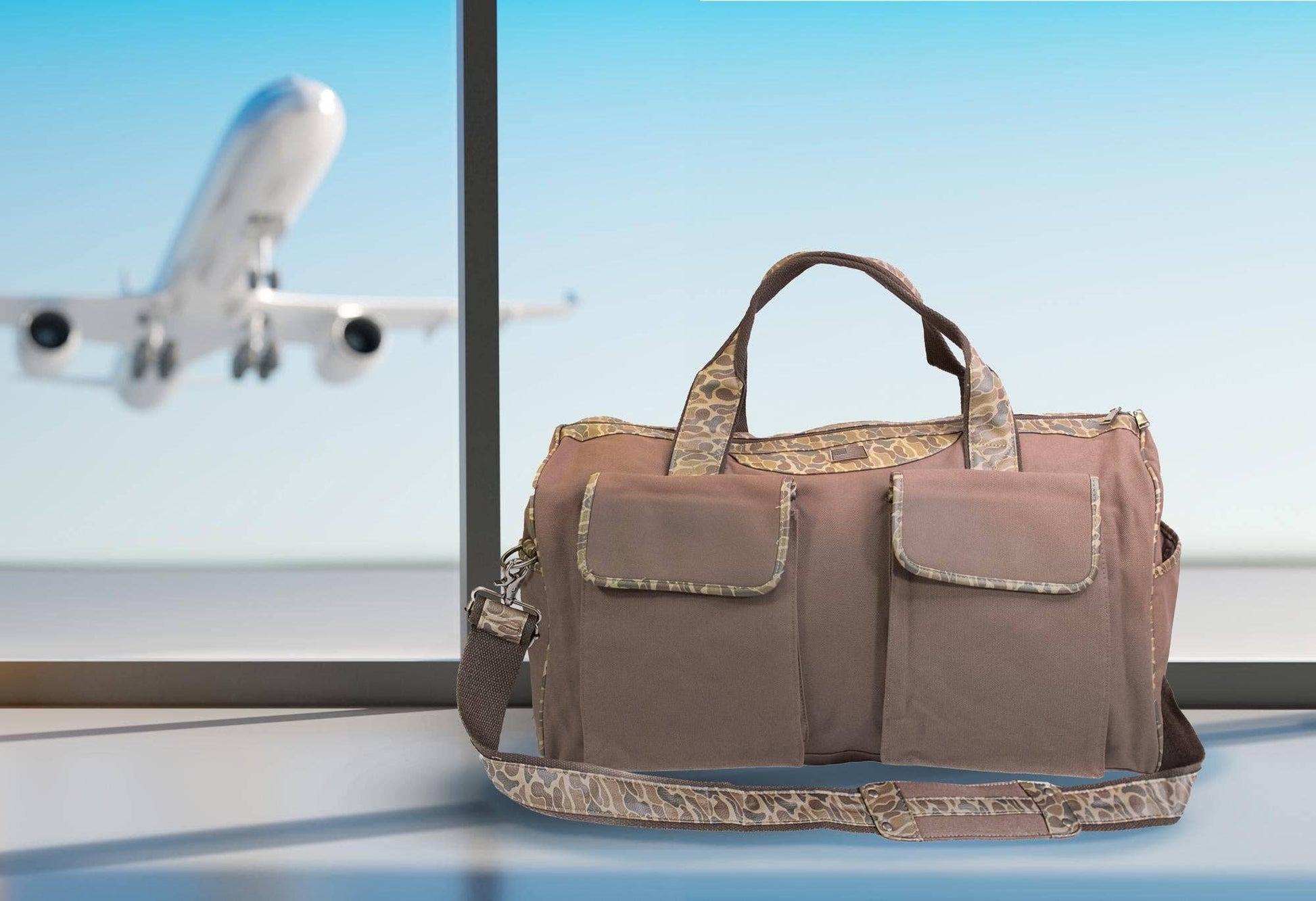 Zep-Pro - Shot Shell Brown Waxed Canvas Old School Camo Weekender Bag.: Brown/Tan Zep-Pro