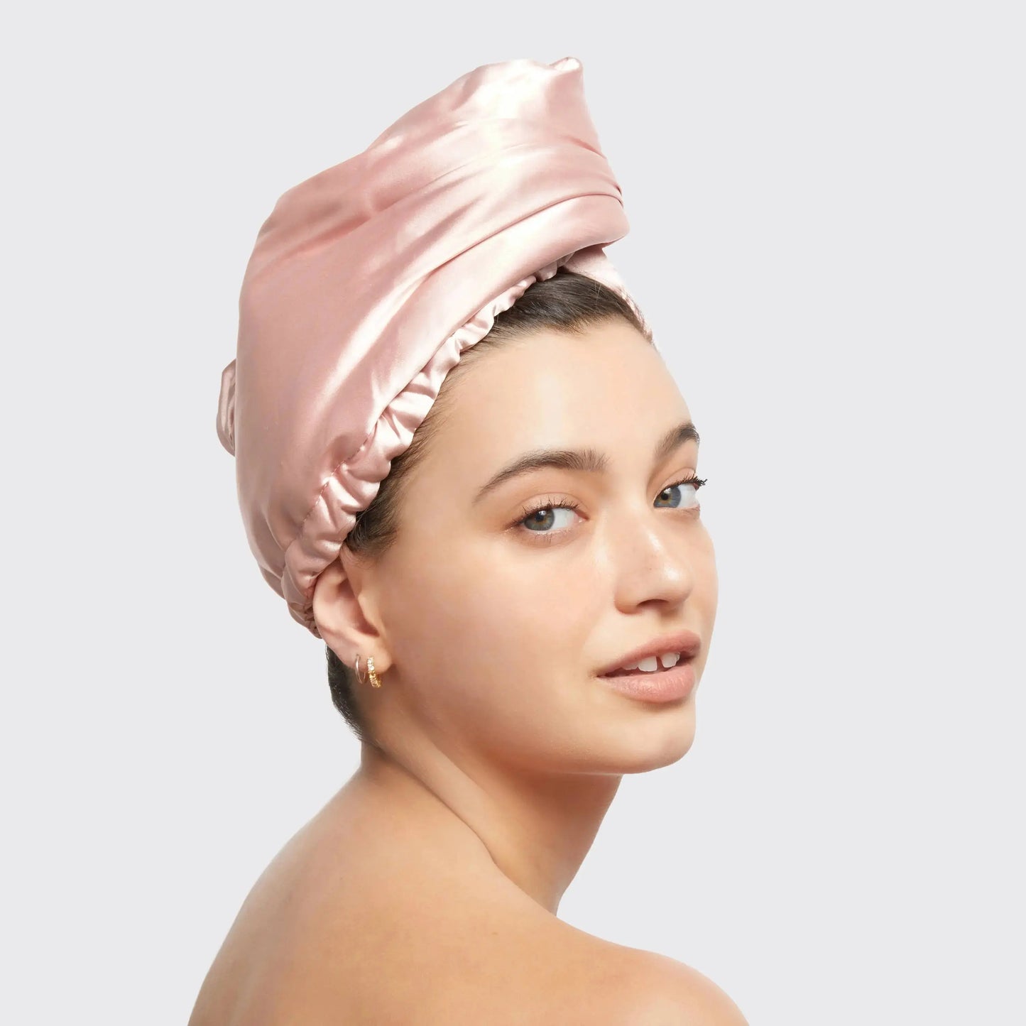 Satin-Wrapped Hair Towel - Blush KITSCH