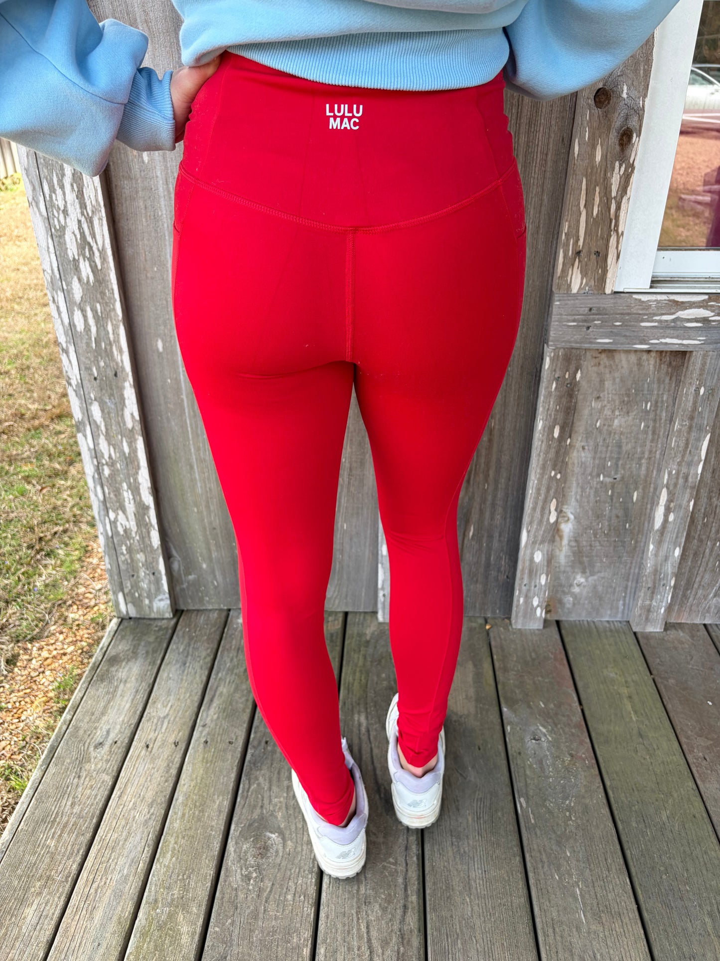 Lulu Mac Red Solid Leggings Girlie Girl Originals