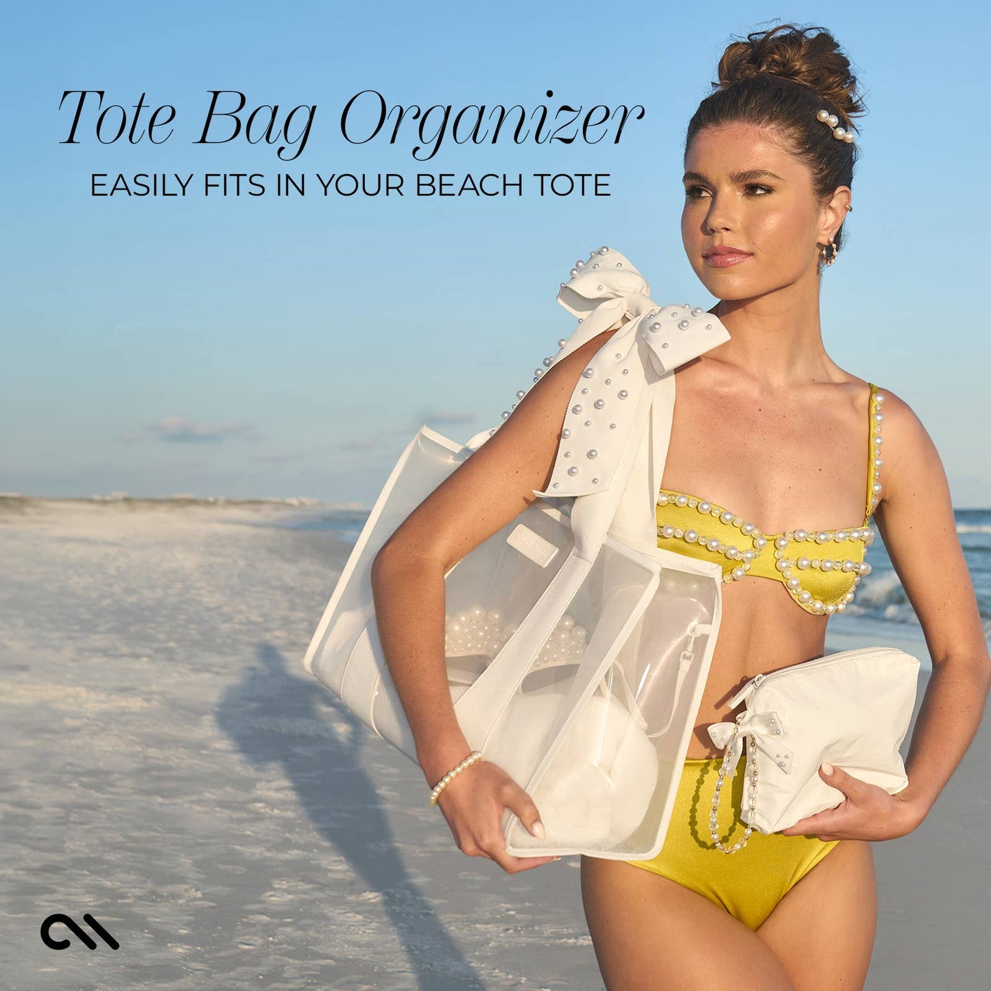 Case-Mate - Special Edition Ivory Pearl Bow Waterproof Beach Zip Pouch Case-Mate