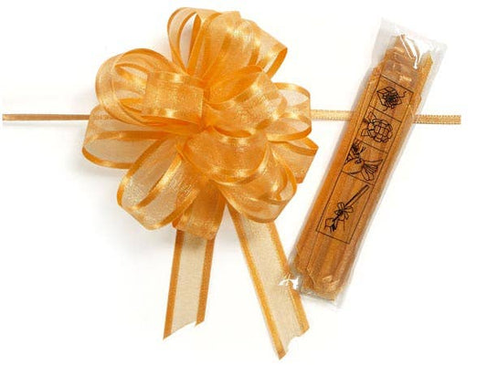 Nashville Wraps - Sheer And Metallic Gift Pull Bows: Gold / 12 Pack / 4'' Nashville Wraps