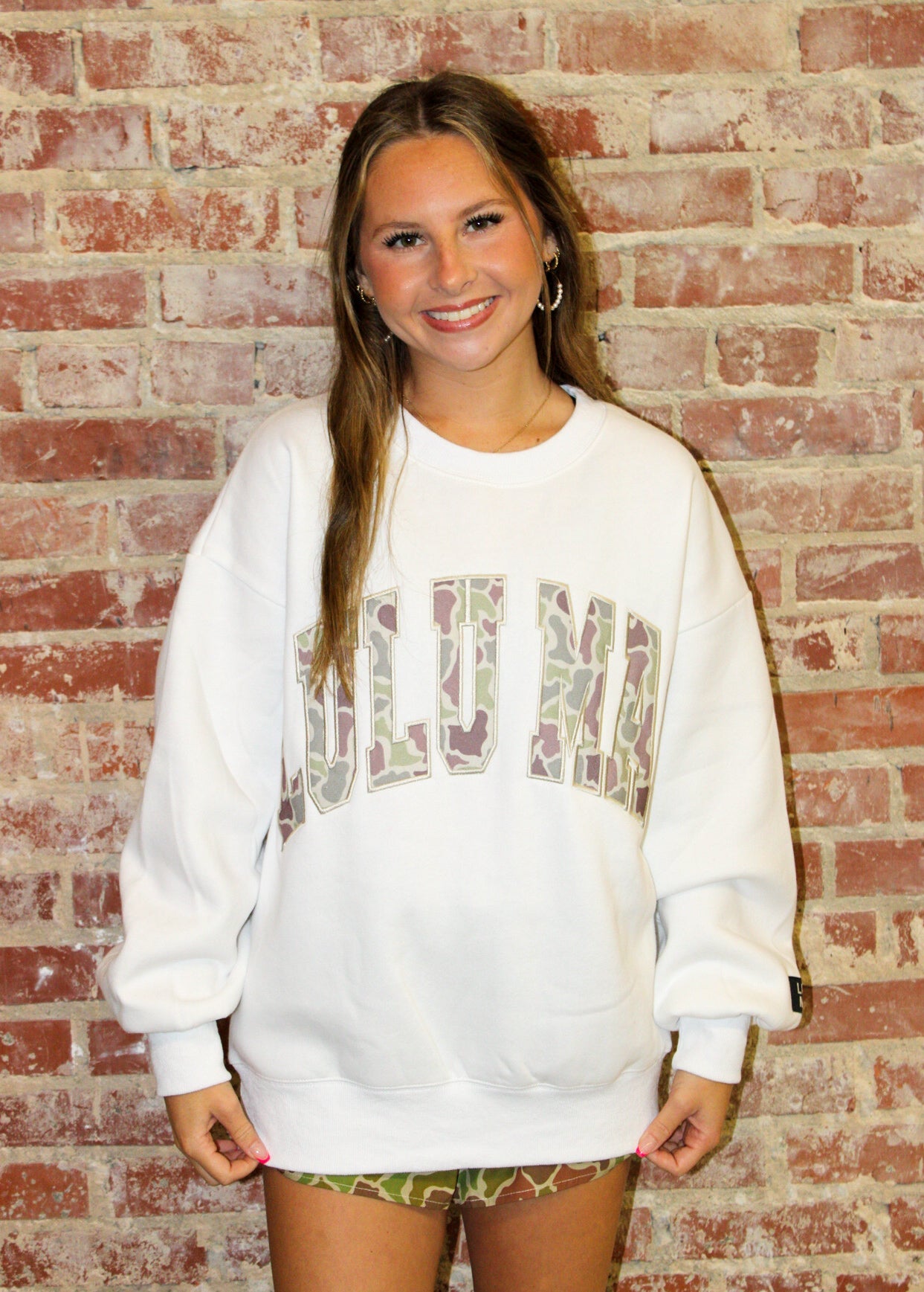 Lulu Mac White Camo Sweatshirt Girlie Girl Originals