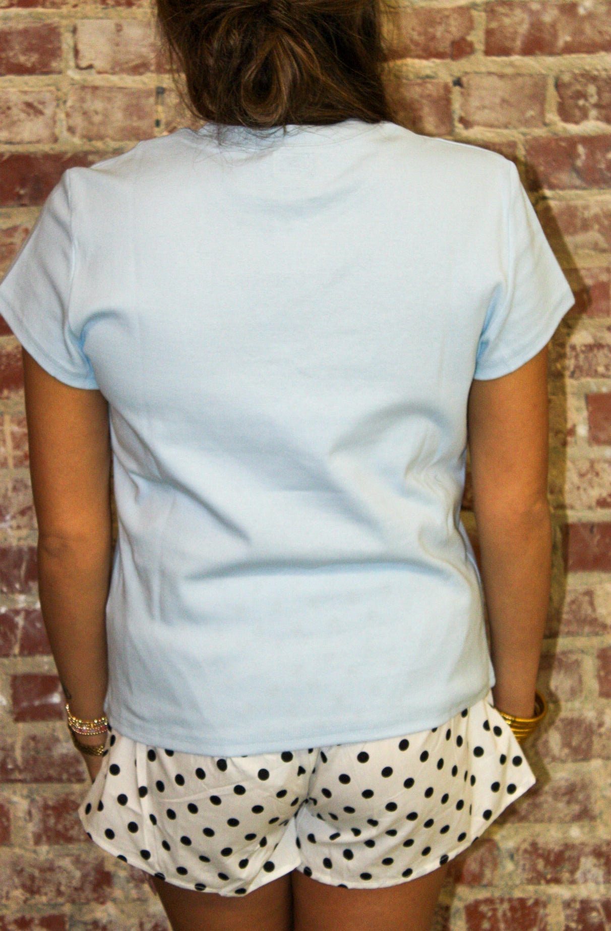 Lulu Mac Light Blue Baby Doll Short Sleeve Top Girlie Girl Originals