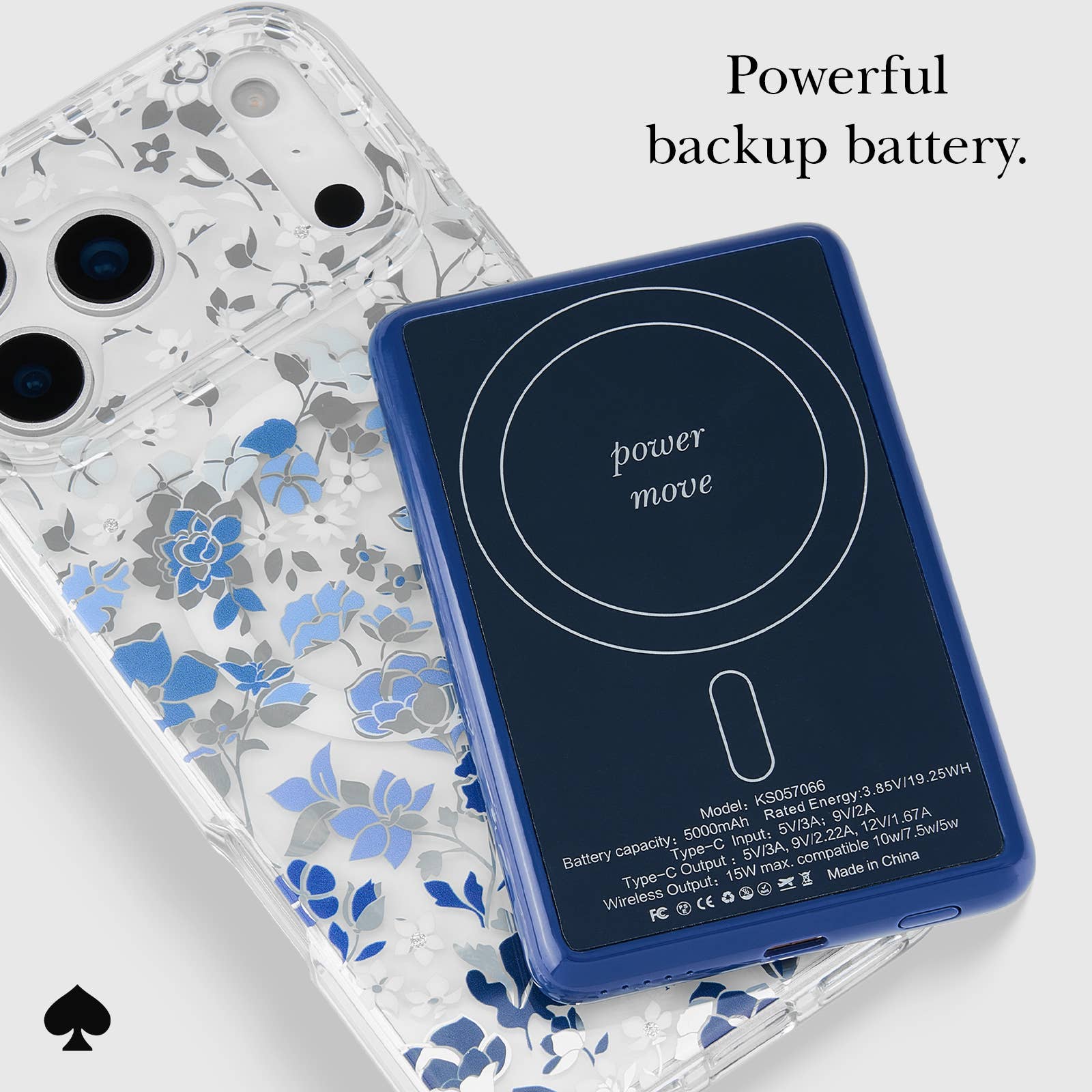 Case-Mate - Kate spade new york Flowerbed Blue MagSafe Battery Pack: Flowerbed Blue Case-Mate