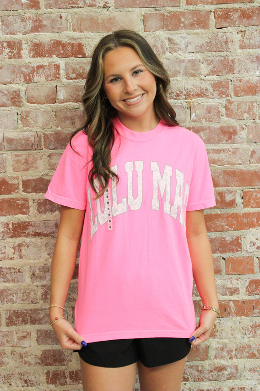 Lulu Mac Camo Adult Neon Pink Comfort Colors Tee Girlie Girl Originals