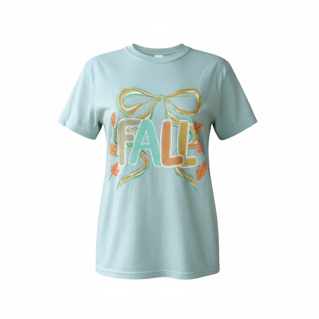 Sage Fall Coquette Bow Graphic Tee SOUTHERN SUNDROP BOUTIQUE