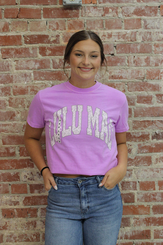 Lulu Mac Camo Adult Neon Violet Comfort Colors Tee Girlie Girl Originals