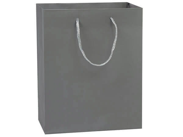 Nashville Wraps - Matte Paper Cord Handle Gift Bags: Gray Matte / 10 Pack / Cub 8x4x10" Nashville Wraps