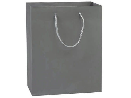 Nashville Wraps - Matte Paper Cord Handle Gift Bags: Gray Matte / 10 Pack / Cub 8x4x10" Nashville Wraps