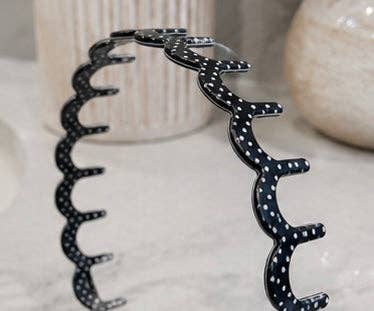 The Front Porch Label - Black Polka Dot Zig-Zag Headband The Front Porch Label