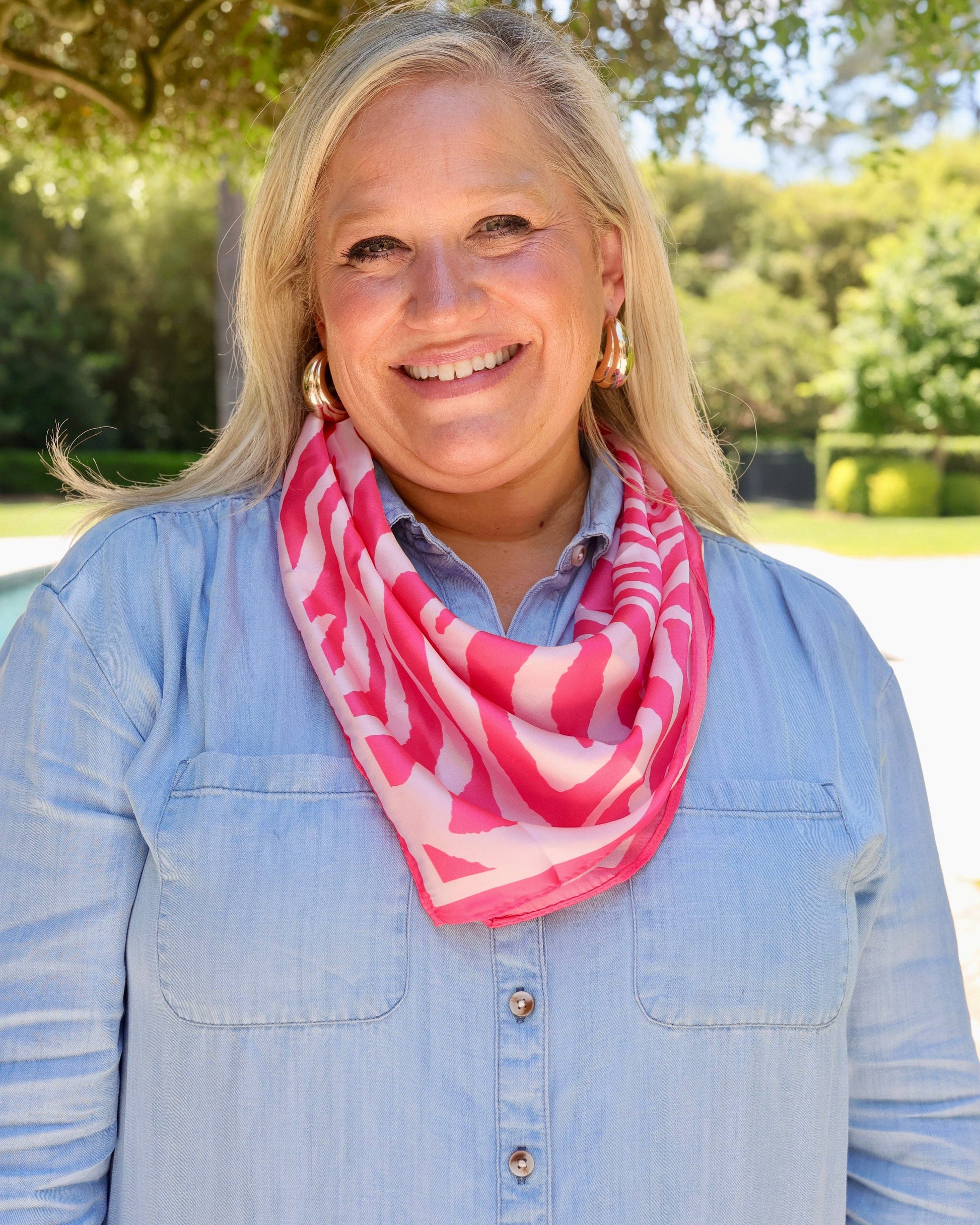 Caroline Hill - Ellie Zebra Print Scarf PINK: Default Caroline Hill
