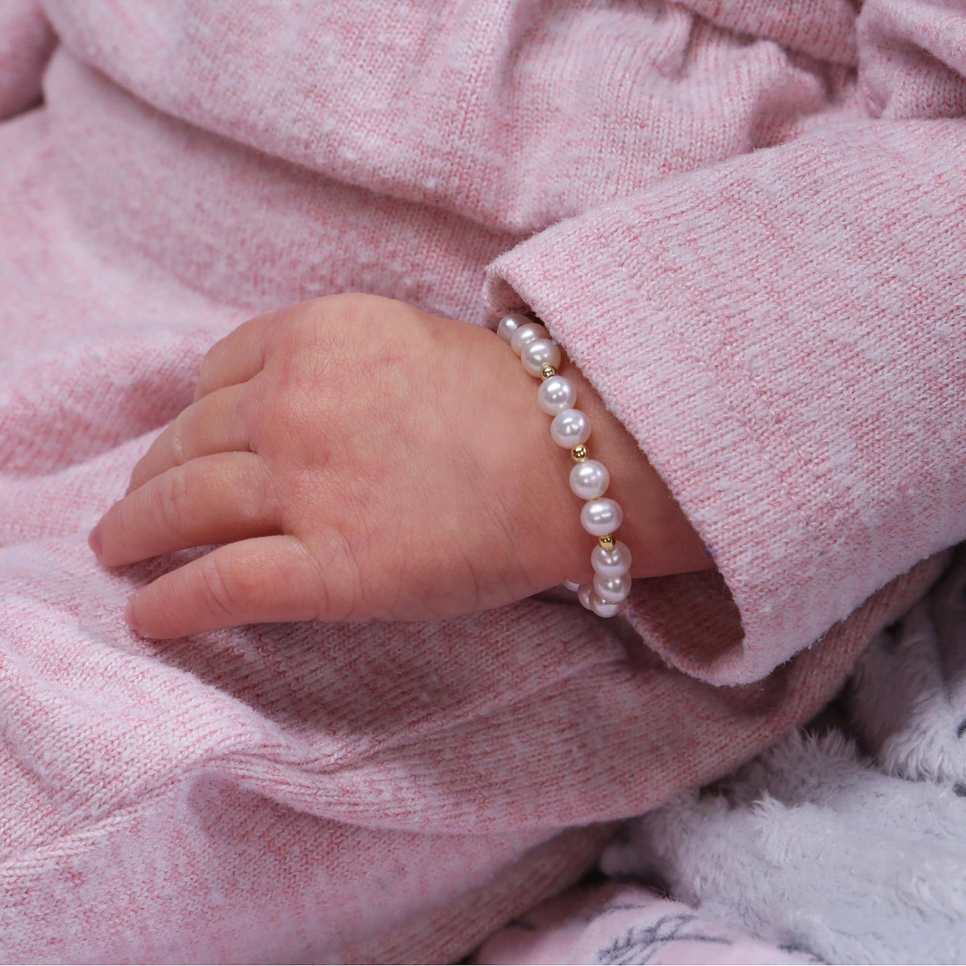 Cherished Moments - Girls 14K Gold-Plated Pearl Baby Bracelet Children's Jewelry: Medium 1-5 Years Cherished Moments
