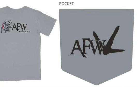 American Flyway Waterfowl - The Strutter Tee - Granite w/ Pocket: Small American Flyway Waterfowl