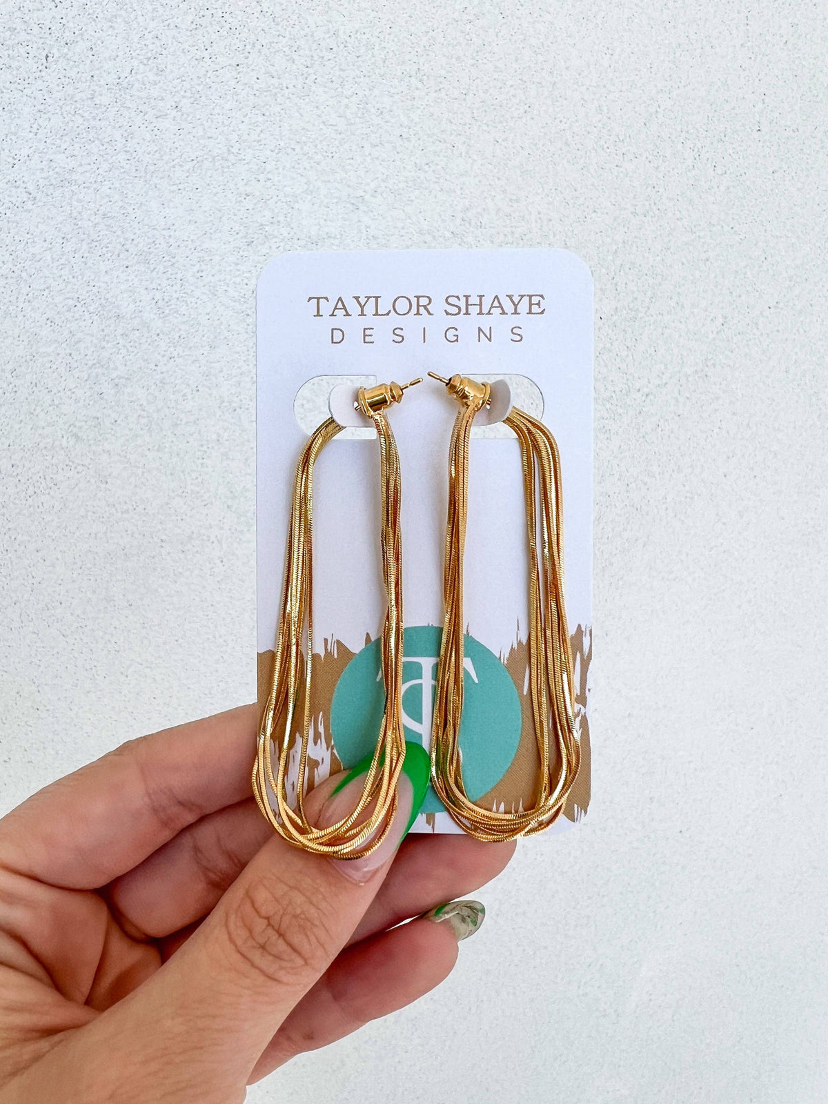 Taylor Shaye Designs - Celine Chain Hoops Taylor Shaye Designs