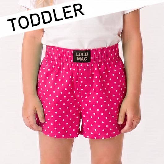 Girlie Girl Originals - TD-SH-1010 Hot Pink Mini Polka Dot TODDLER SHORT: Hot Pink / 4T Girlie Girl Originals