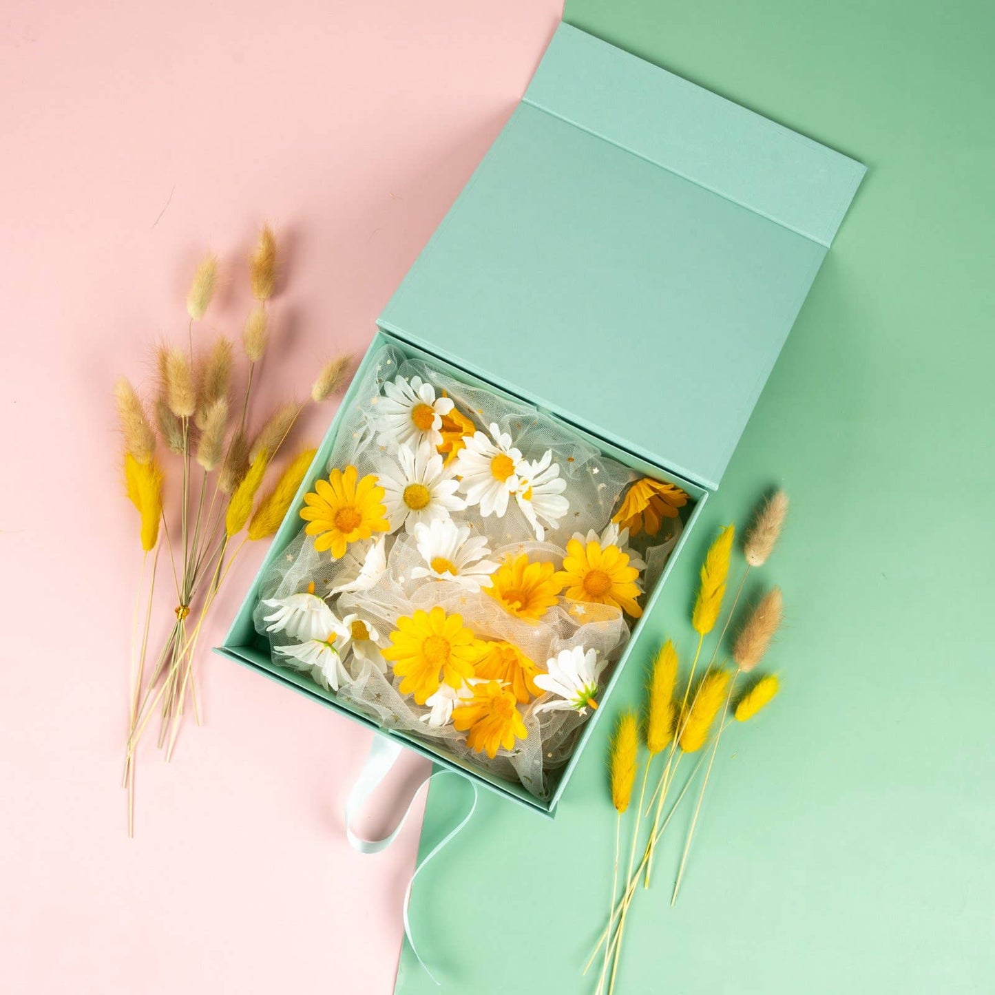 LA Ribbons Wholesale - Collapsible Gift Box with Satin Ribbon and Magnetic Lid: Taro LA Ribbons Wholesale