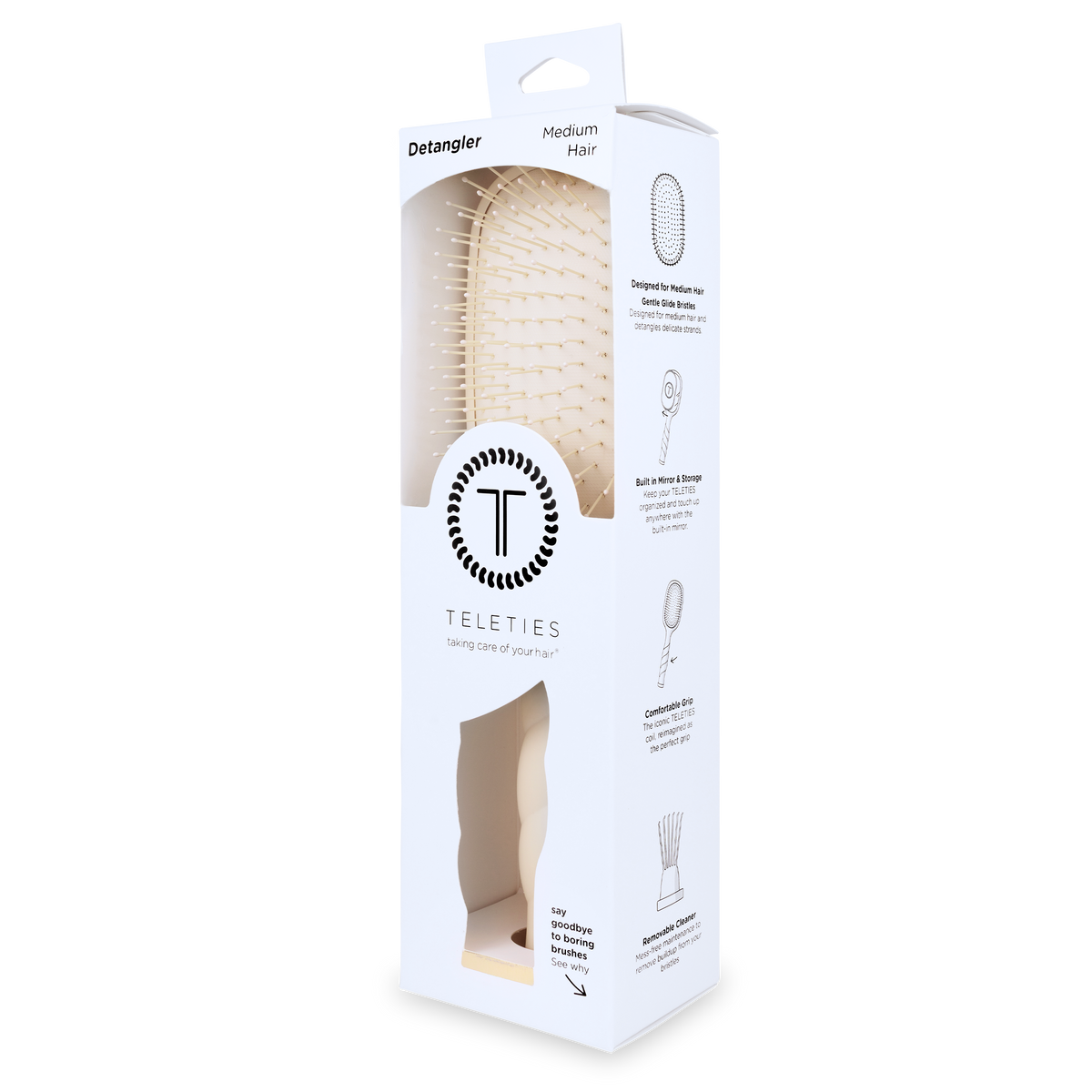 TELETIES - Detangler Brush |Tan| Medium TELETIES