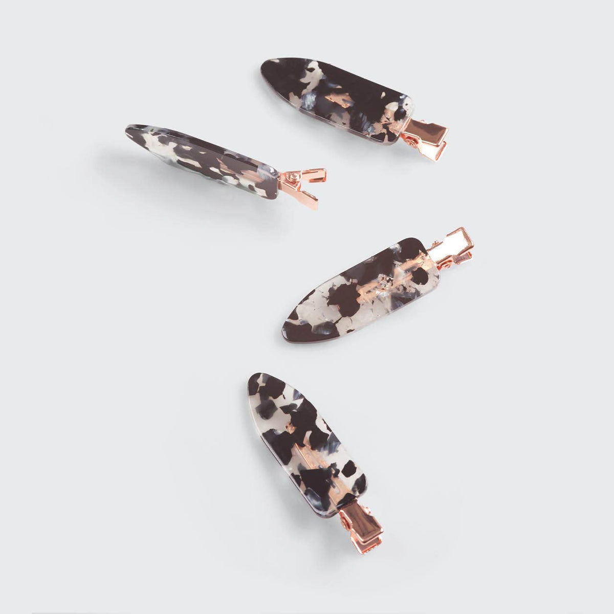KITSCH - Eco-Friendly Creaseless Clips 4pc Set - Black Terrazzo KITSCH