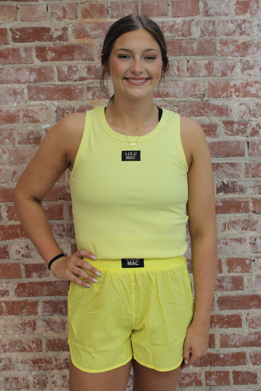 Lulu Mac DD Neon Yellow Tank Top Girlie Girl Originals