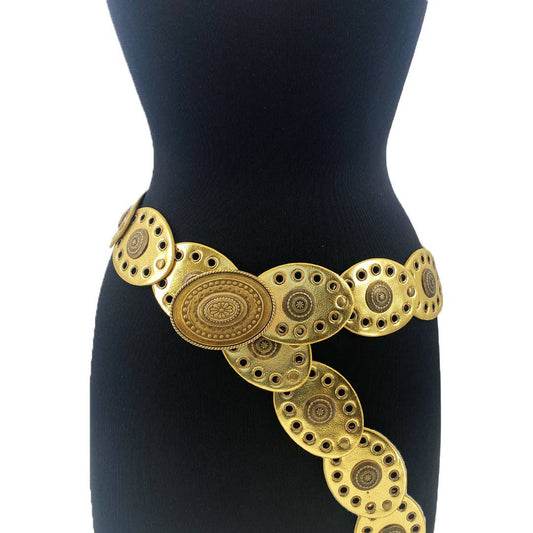 Girlie Girl Originals - Small Oval Disc Belt-Gold Girlie Girl Originals