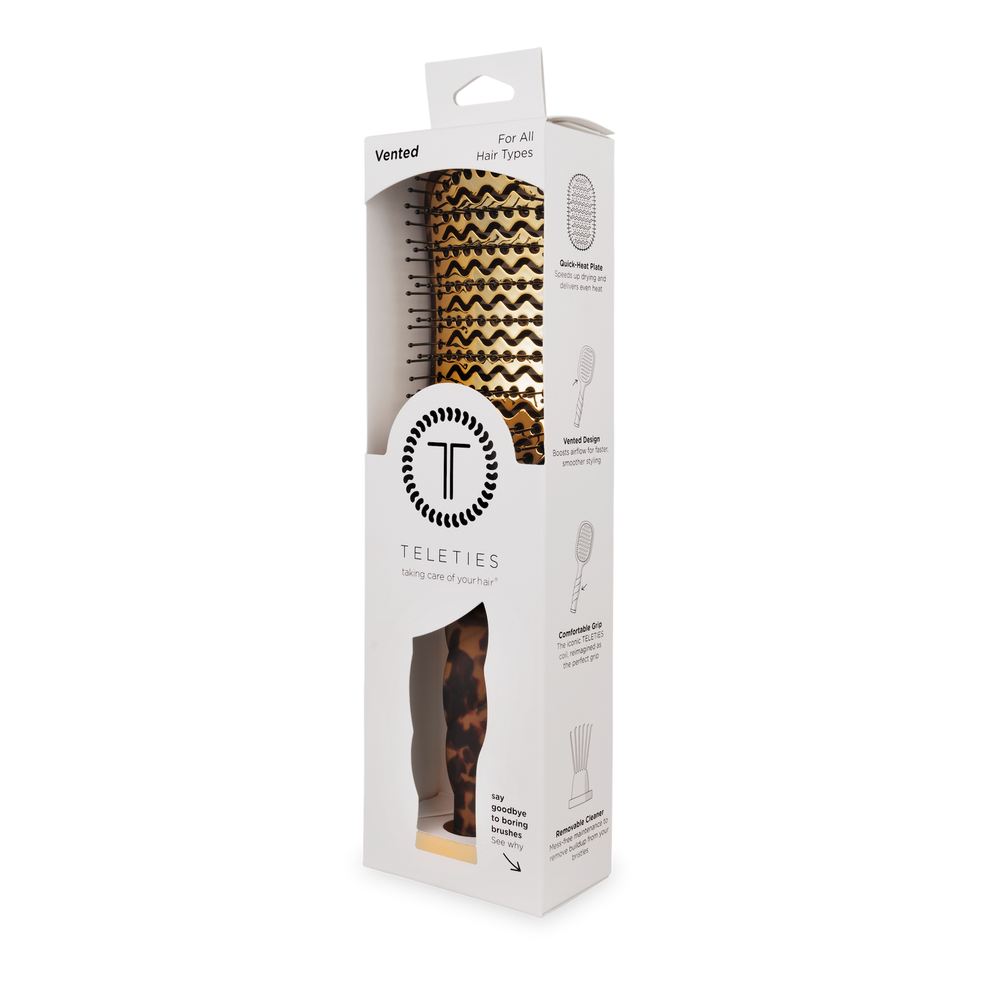 TELETIES - Vented Hair Brush | Tortoise TELETIES