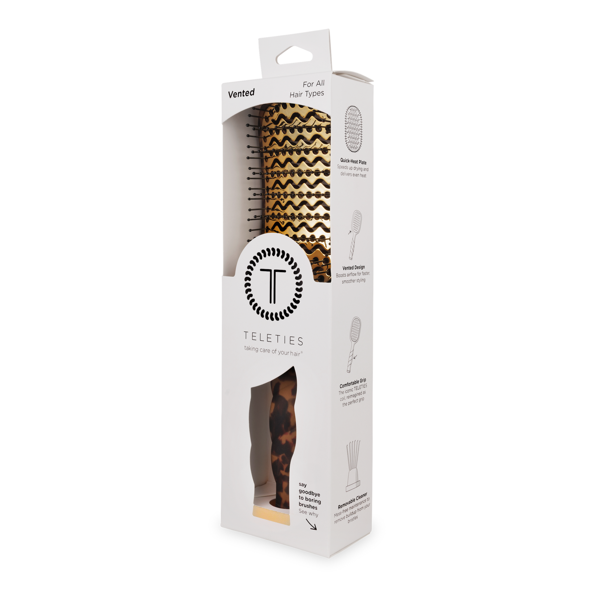 TELETIES - Vented Hair Brush | Tortoise TELETIES