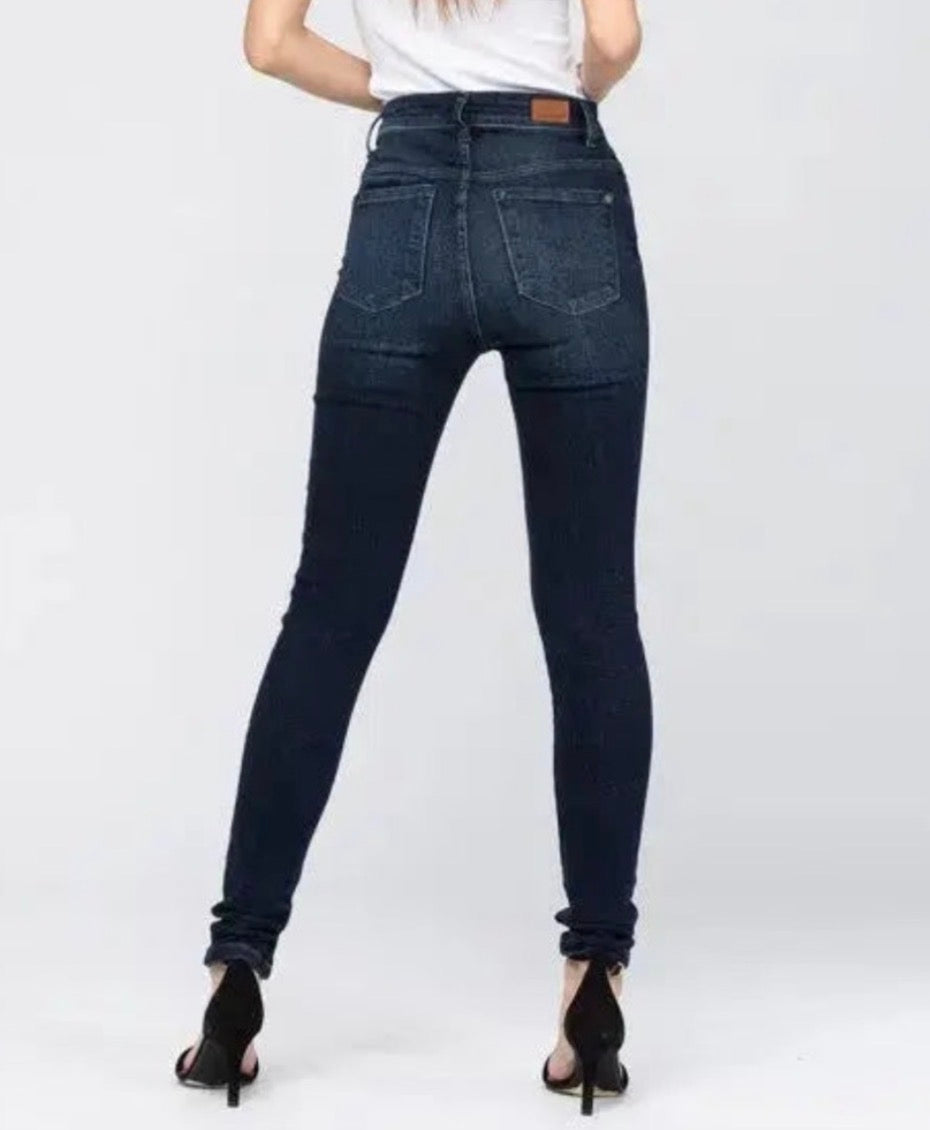 JUDY BLUE Super Dark High Waist Skinny Jeans JUDY BLUE
