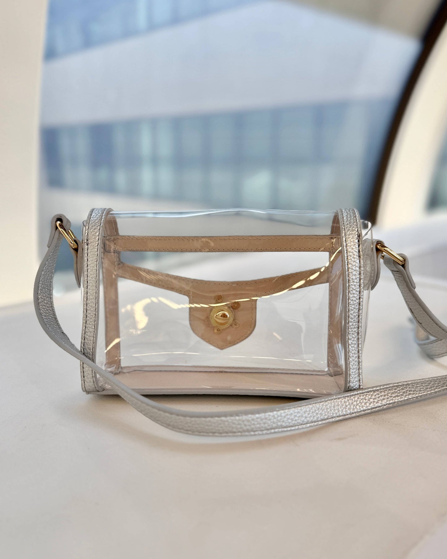 Caroline Hill - Anna Clear Bag Silver: Default Caroline Hill