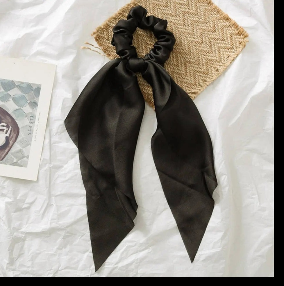 Solid Color Knotted Ribbon Hair Tie Scrunchies ACCITY