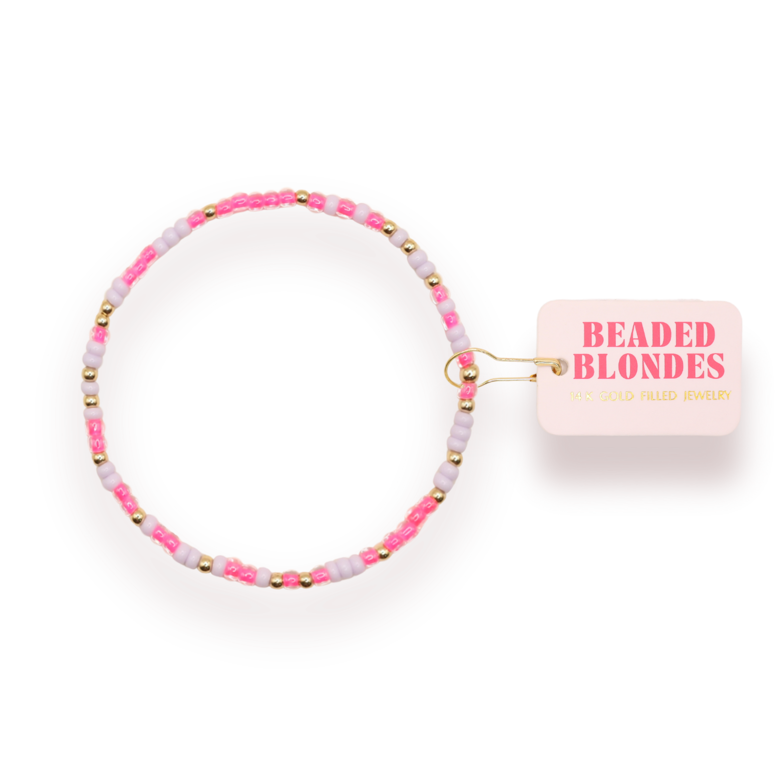 Beaded Blondes - Hot Pink & Lilac Sprinkle Bracelet: Petite 6.25 inch Beaded Blondes