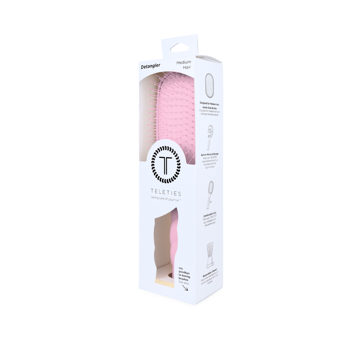 TELETIES - Detangler Brush | Bubblegum Pink | Medium TELETIES