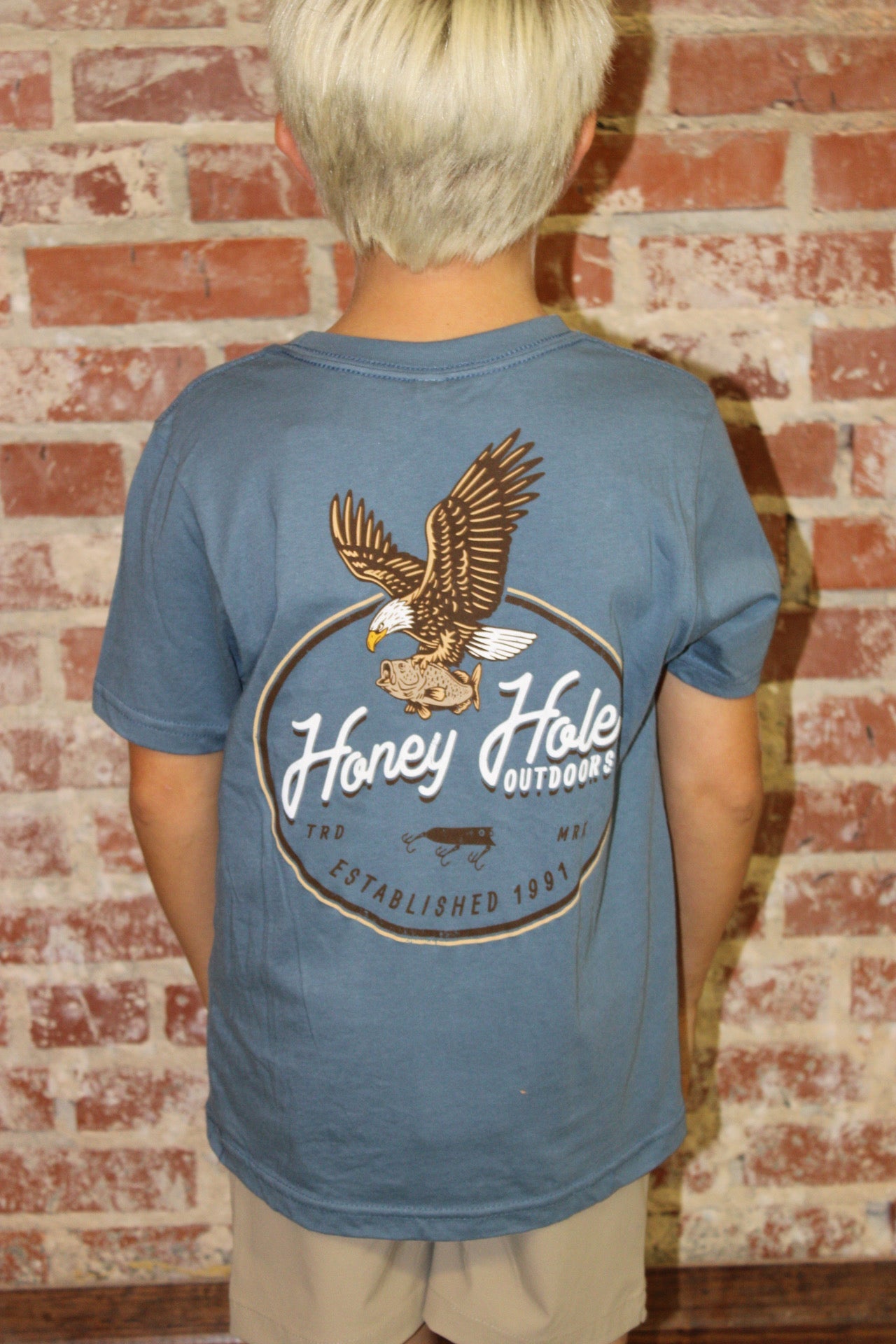 Honey Hole Outdoors Youth Eagle Short Sleeve Shirt Honey Hole Outdoors