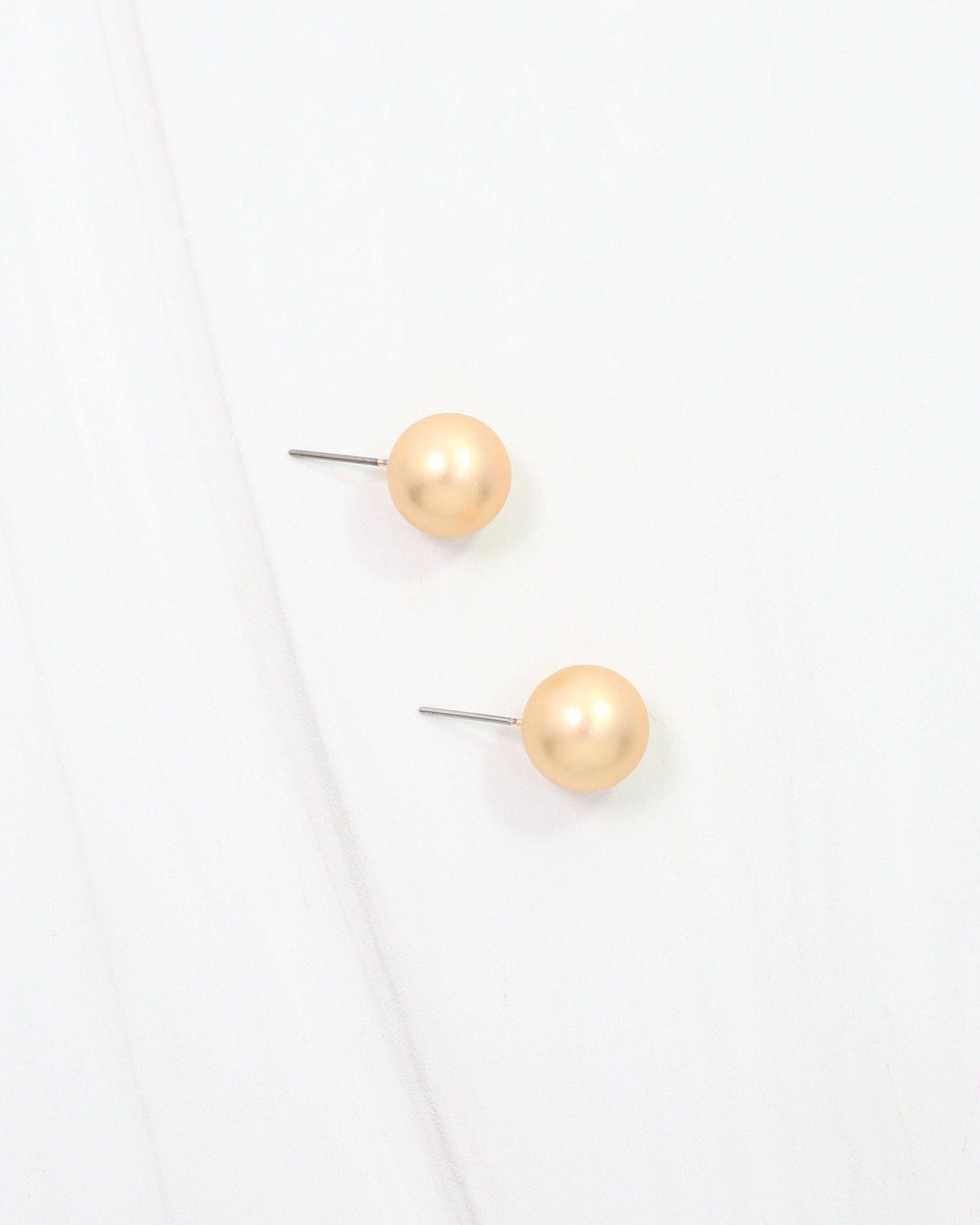 Caroline Hill - Bailey Medium Ball Earring WR Worn Gold: Default Caroline Hill