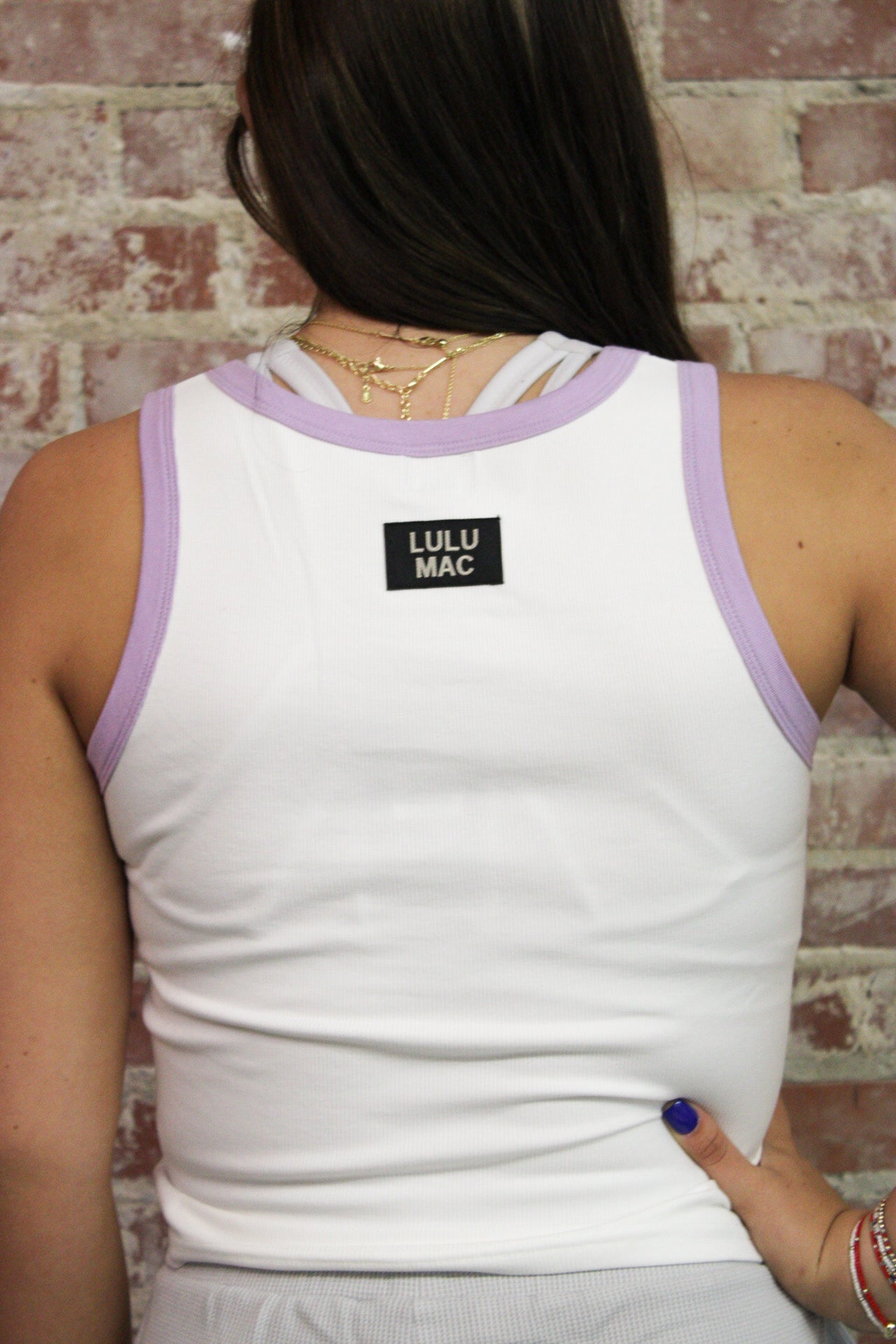 Lulu Mac Lavender Lettering Tank Top Girlie Girl Originals