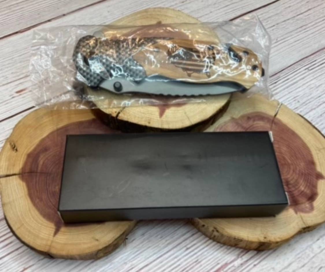 Quail Tail Laser Art - Don't Tread On Me Knife Quail Tail Laser Art