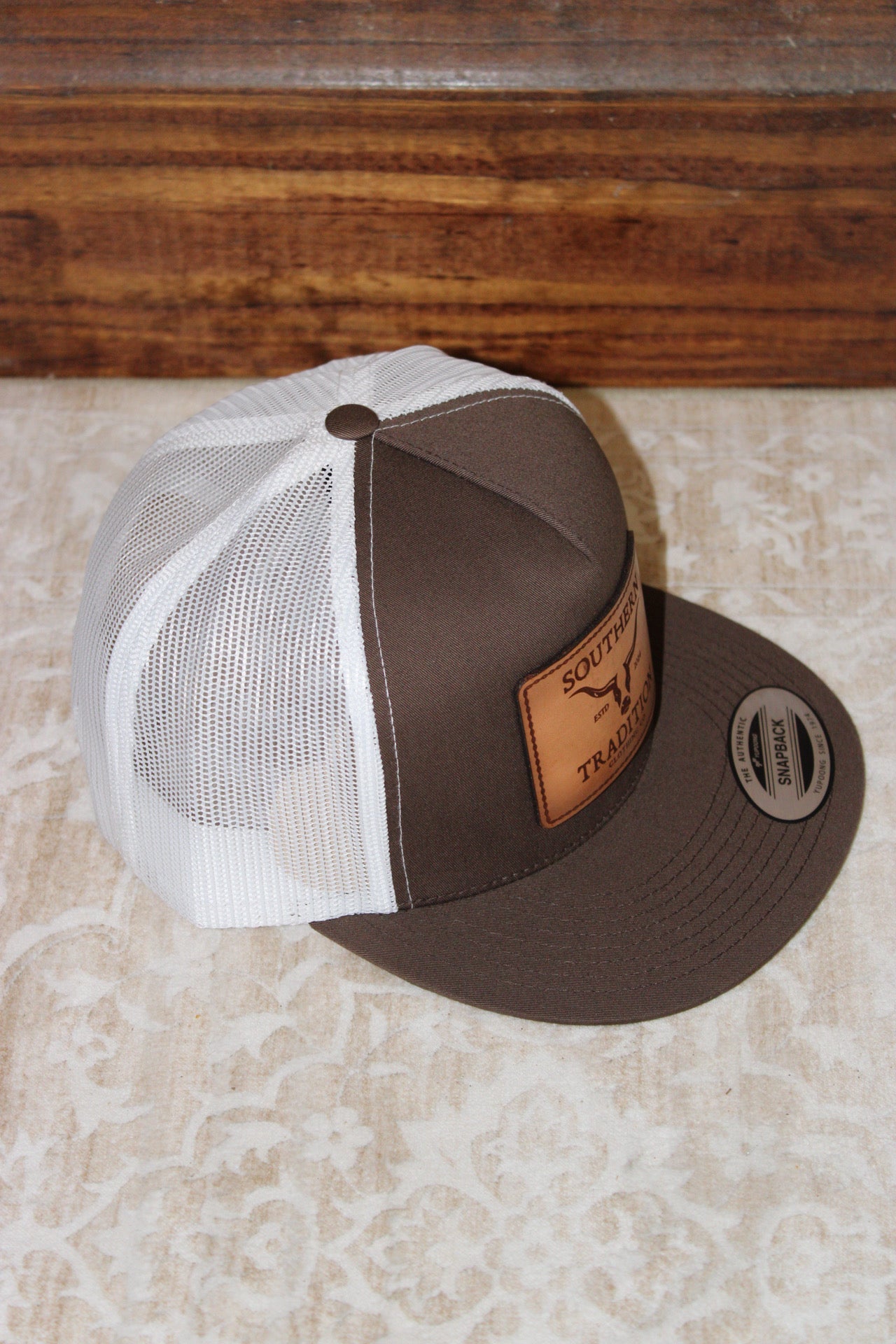 Southern Tradition Co Bracketed White Back with Brown Panel Hat Southern Tradition Tradition Clothing Co
