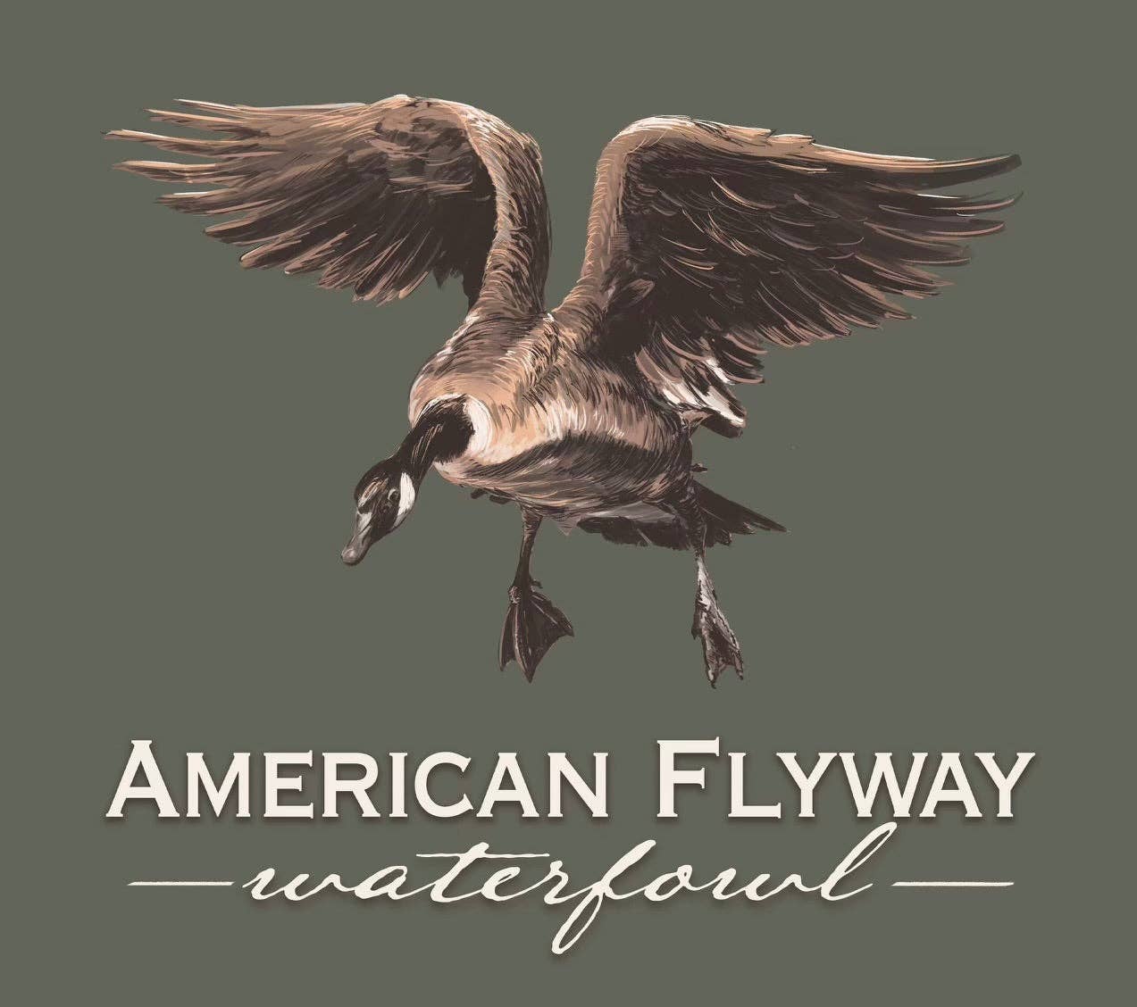 American Flyway Waterfowl - The Canada Goose Tee: Olive / Small American Flyway Waterfowl