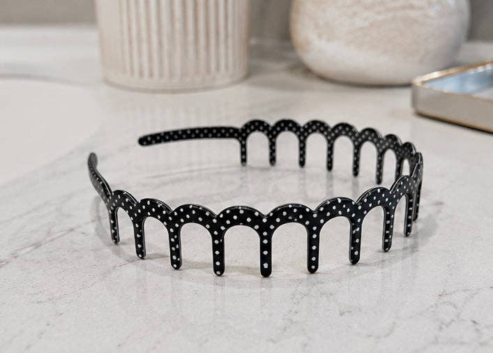 The Front Porch Label - Black Polka Dot Zig-Zag Headband The Front Porch Label