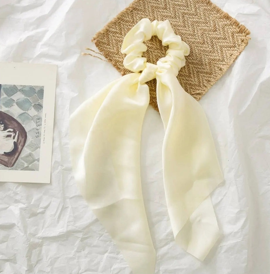 Solid Color Knotted Ribbon Hair Tie Scrunchies ACCITY
