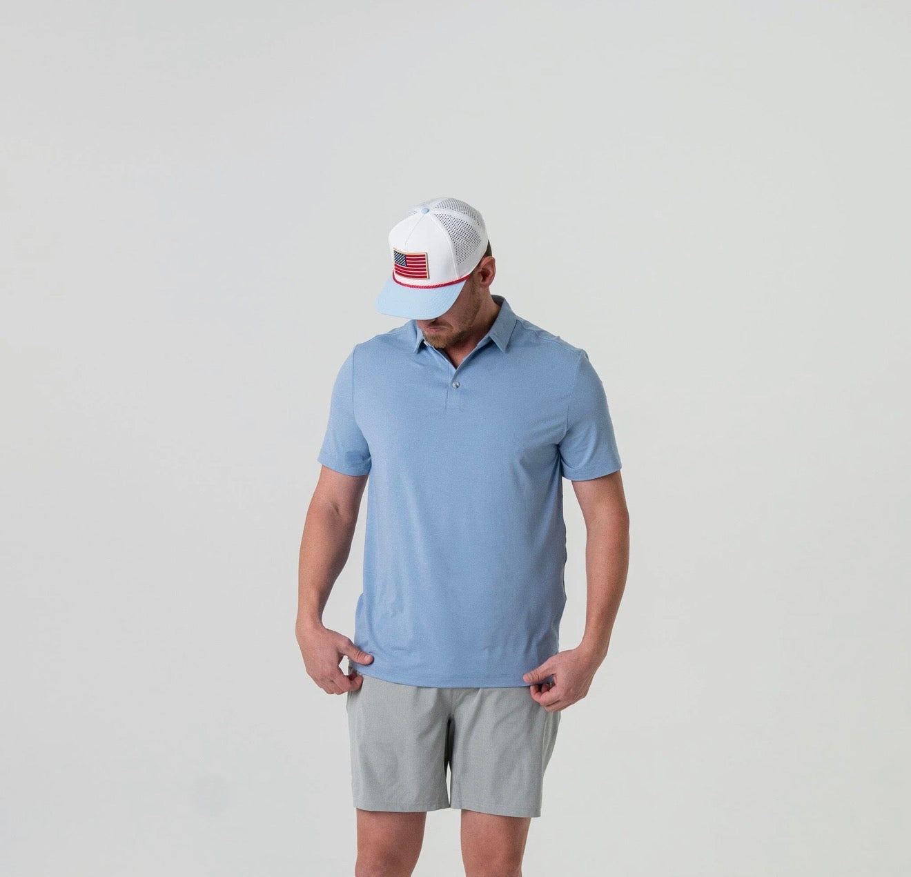 Burlebo Performance Polo - Heather Sky Blue BURLEBO