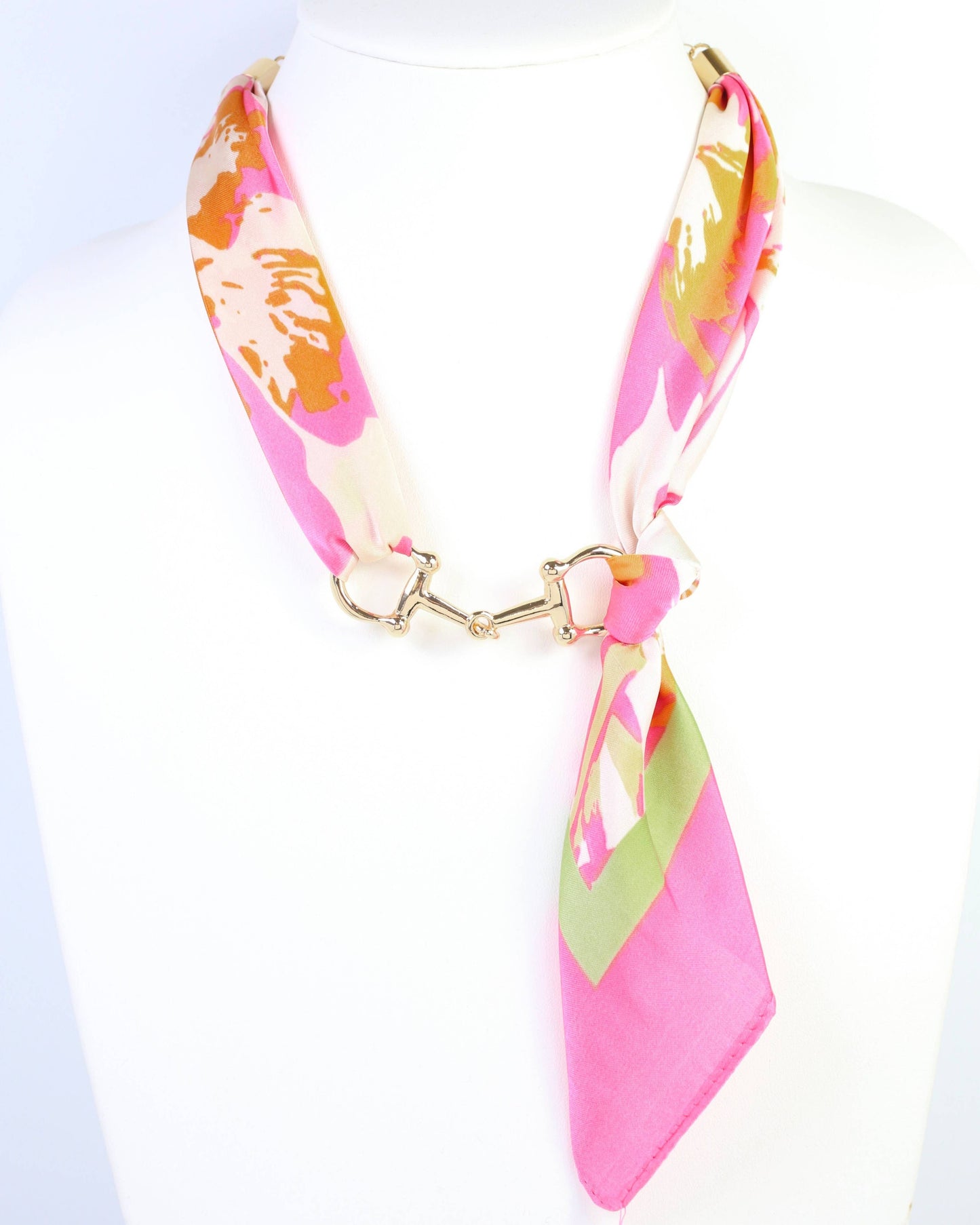 Caroline Hill - Lana Horsebit Scarf Necklace Pink Multi: Default Caroline Hill