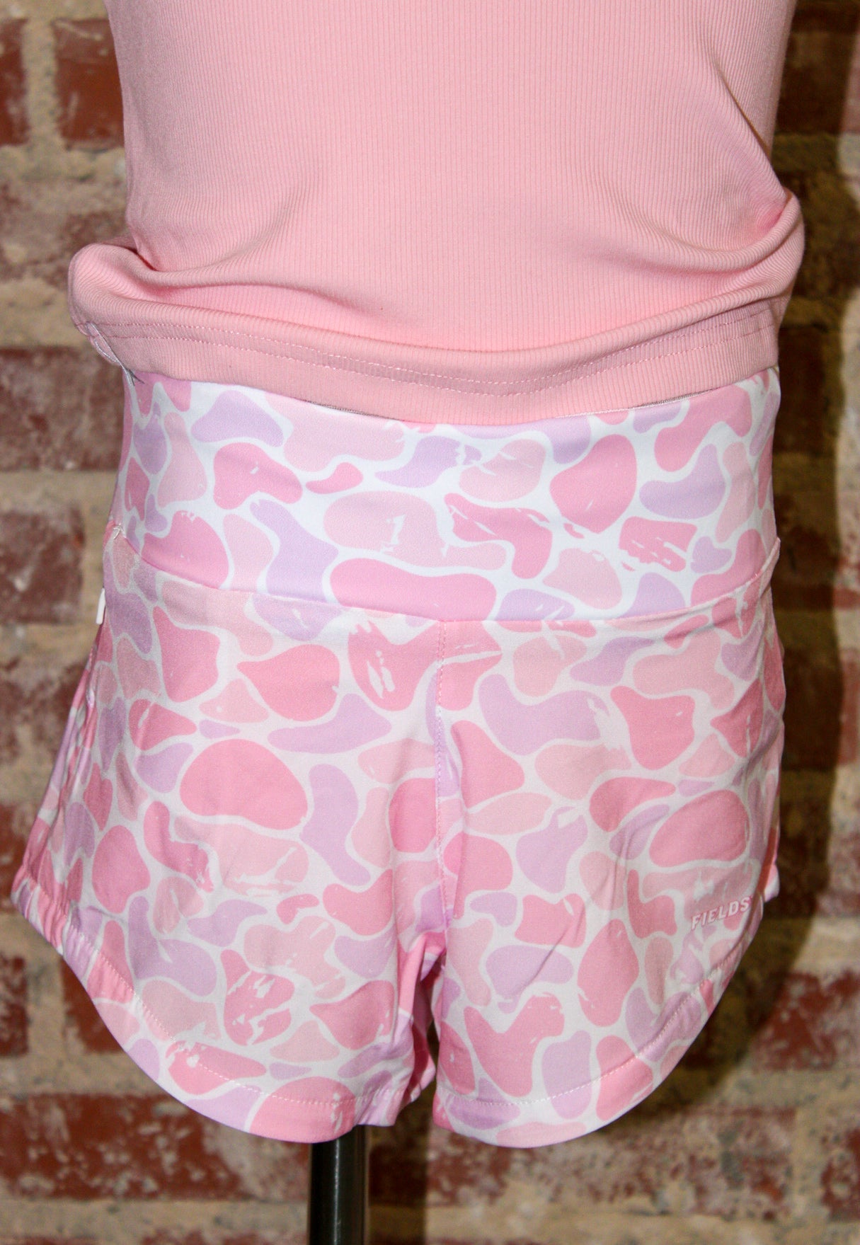Fieldstone Youth Pink Camo Active Shorts Fieldstone