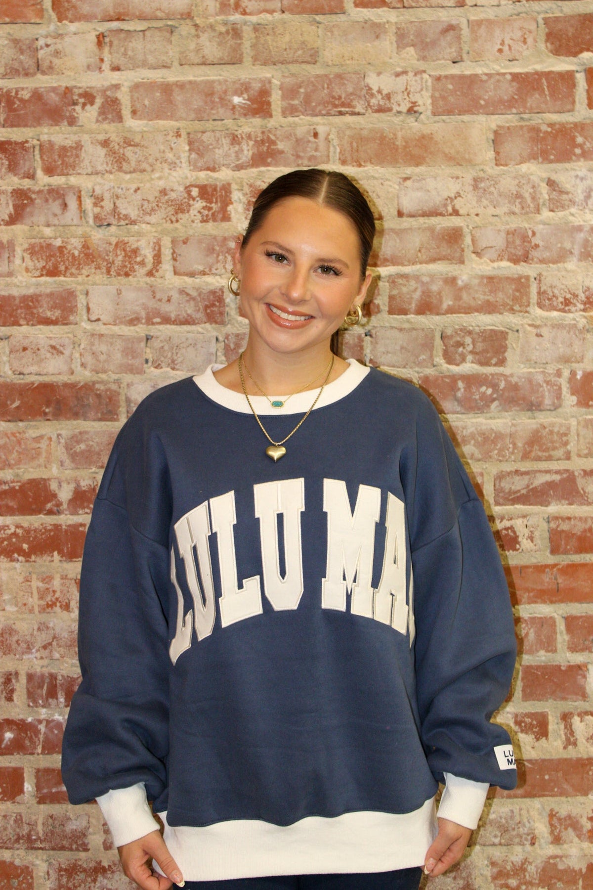 Lulu Mac Color Block Navy/White Stitch Sweatshirt Girlie Girl Originals