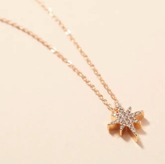 Northern Star Charm Rhinestones Short Necklace Avenue Zoe