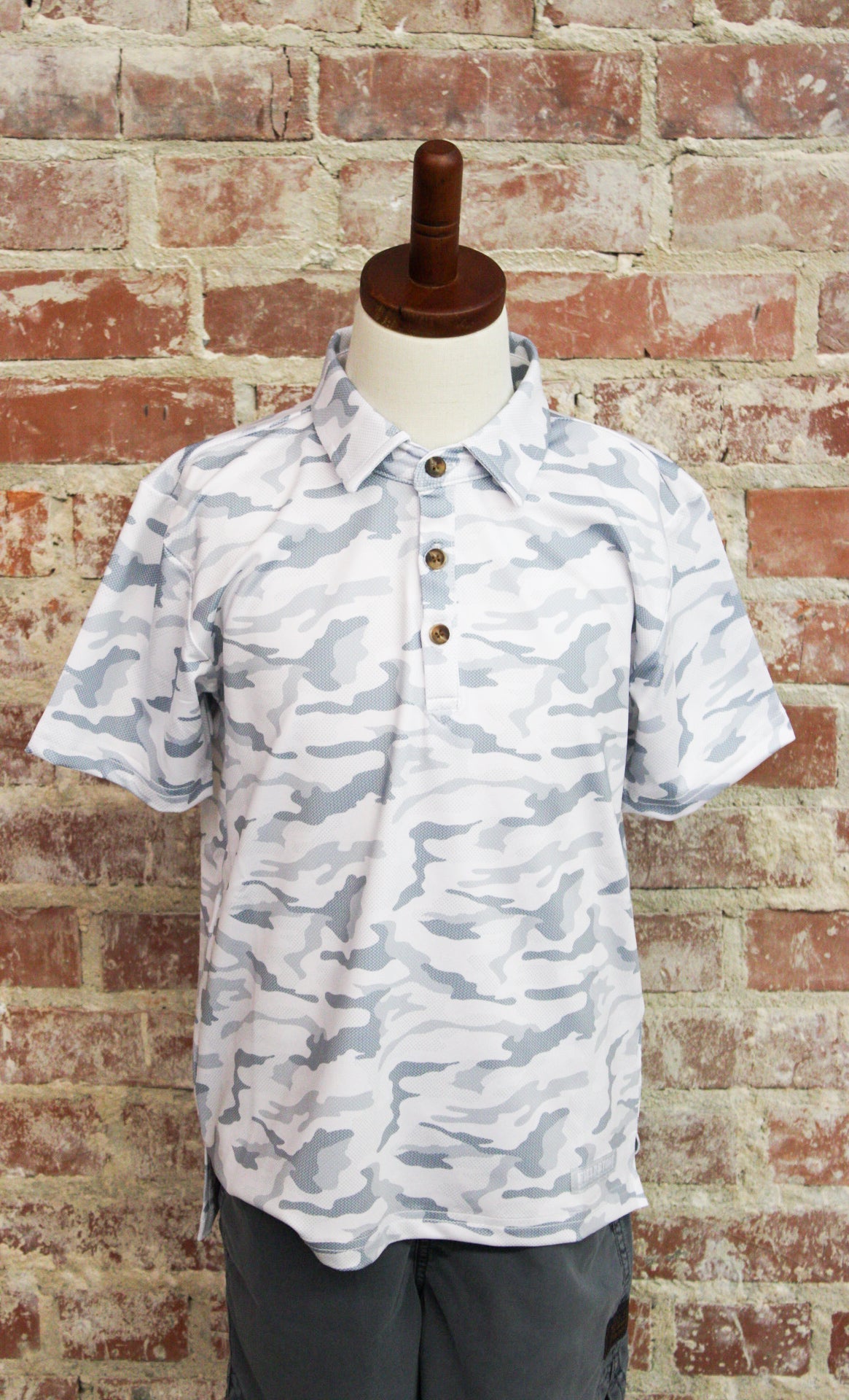 Fieldstone Youth Snow Camo Polo Shirt Buck Wild Branding