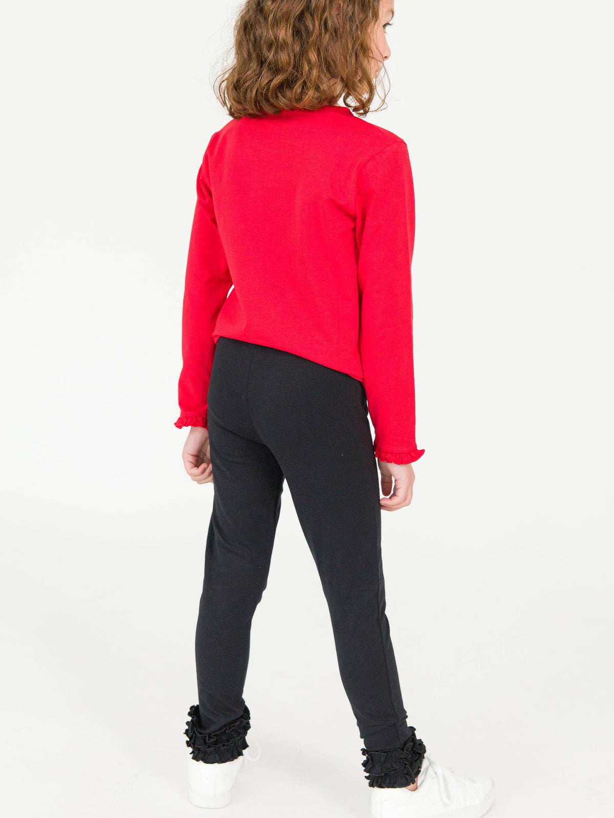 RuffleButts + RuggedButts - Girls Black Classic Ruffle Leggings: Black / 6 RuffleButts + RuggedButts