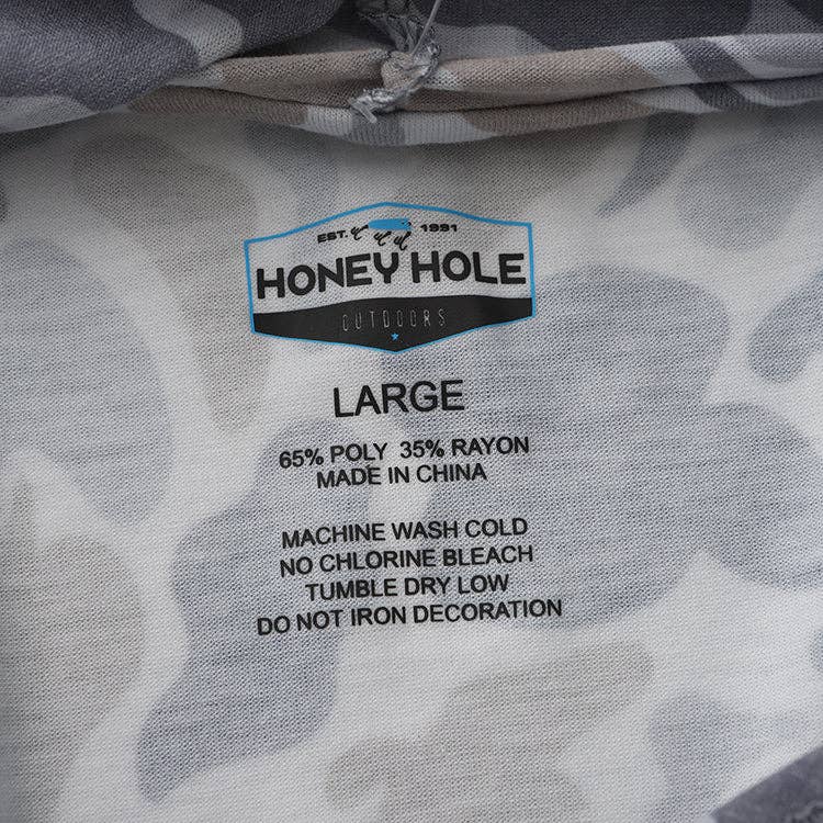 Honey Hole Outdoors - LS Performance Hoodie - Smoke Camo: 2X Honey Hole Outdoors