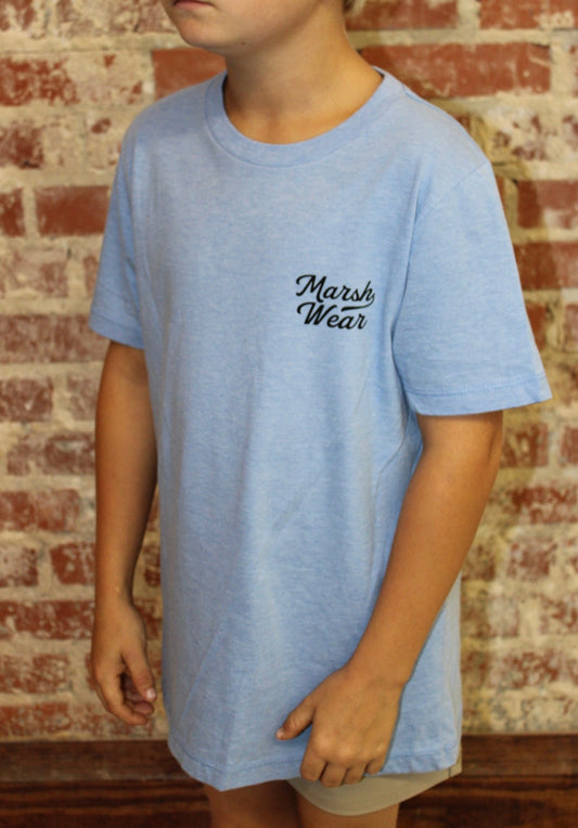 MARSH WEAR Youth Light Blue Heather Roadside SS T-Shirts MARSH WEAR