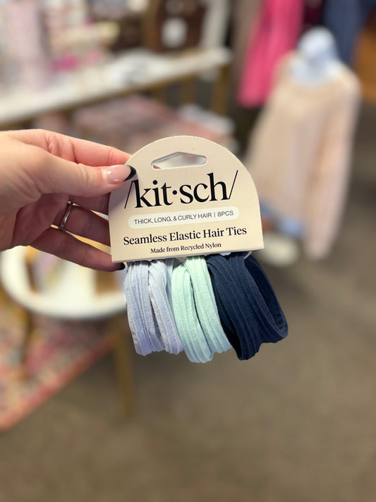 8 Piece Garden Bouquet Recycled Seamless Hair Elastics Set KITSCH